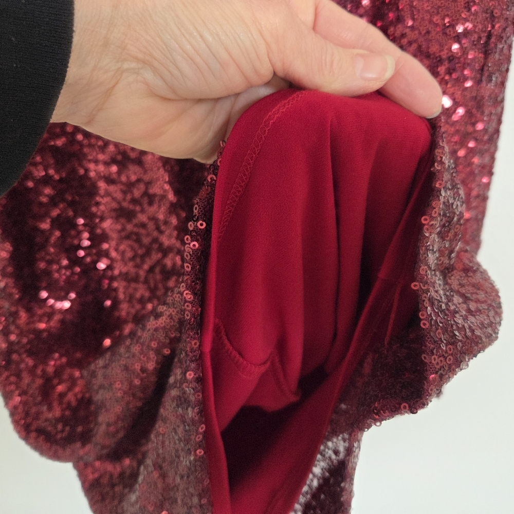 Ralph Lauren Deep Red Sequin Dress 6P - Picture 6 of 8